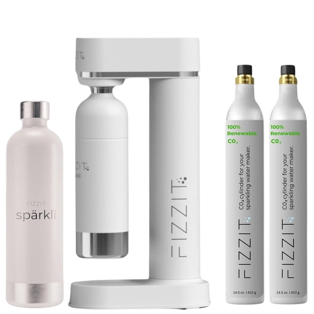 Máquina para hacer agua con gas FIZZIT Sparkli White con 2 bombonas de CO2
