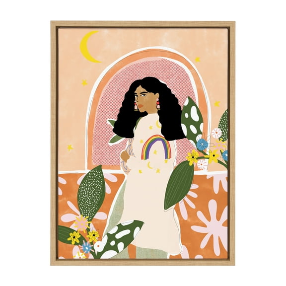 Kate and Laurel Words, Black Framed Canvas Art Print, 18x24