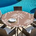 thumbnail image 6 of Brown Palm Tree Round Tablecloth 36-44 Inch Round Fitted Table Cloth with Elastic Edge, Summer Botanical Tropical Tree Waterproof Table Cover Protector for Outdoor Picnic Party Dining, 6 of 9