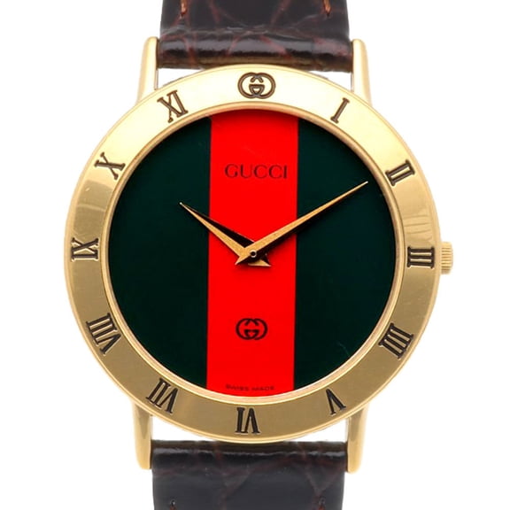 Pre-Owned Gucci watch, GP 3000M quartz, polished, men's watch.