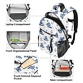 thumbnail image 5 of JIALIOU 14" Laptop Backpack Waterproof Airline Approved Stylish Casual Daypack for Travel Business College Work, Ships and Anchors, 5 of 8
