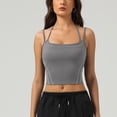 thumbnail image 2 of MOJOGO Square Neck Workout Tops for Women Stretch Sleeveless Camisole Tees Cropped Tank Tops for Yoga Pilates Layerlook S, 2 of 7