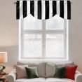 thumbnail image 3 of Black and White Stripe Tie Up Valances Curtain, Adjustable Kitchen Modern Minimalist Geometric Vertical Linens Valances for Windows Decor, Rod Pocket Short Curtains Set for Bedroom/Bathroom, 42"x12", 3 of 9