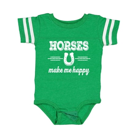 

Inktastic Horses Make Me Happy Gift Baby Boy or Baby Girl Bodysuit
