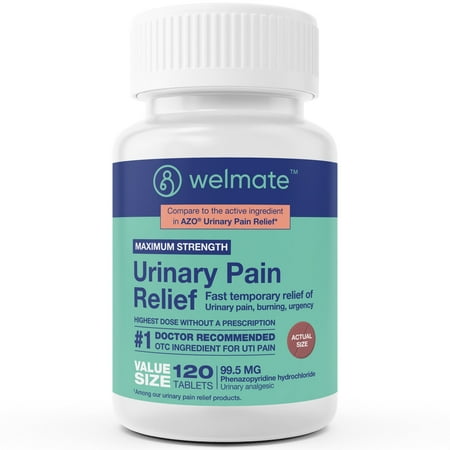 WELMATE UTI Pain Relief, Phenazopyridine HCL 99.5mg - 120 Tablets