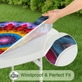 thumbnail image 5 of Colorful Tie Dye Floral Mandala Pattern Round Fitted Tablecloth with Elastic Edge,Dining Table Cover Waterproof,Outdoor Round Tablecloth for Camping,Dining,Indoor and Outdoor, 5 of 7