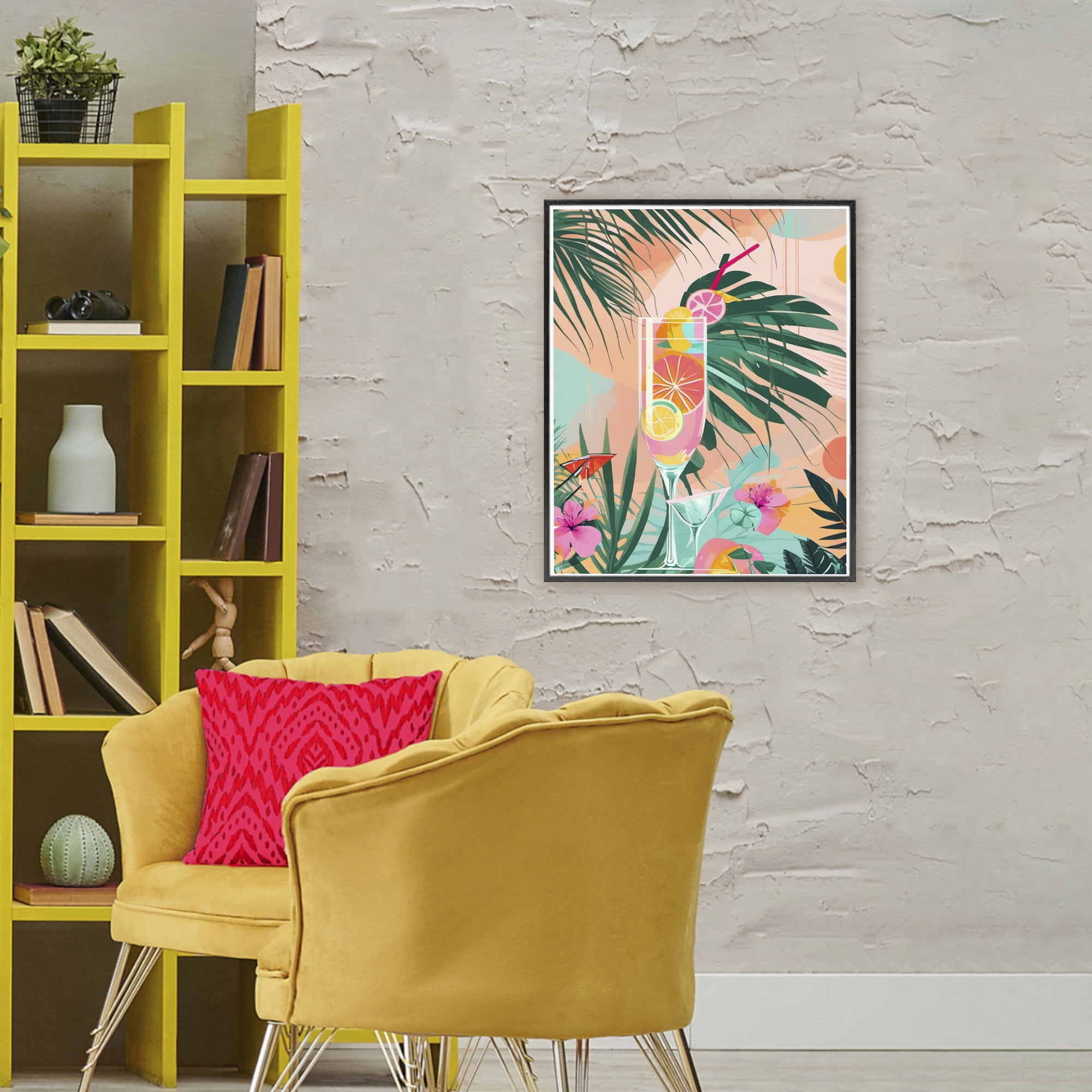 Stupell Industries Jungle Lemonade Cocktail Black Framed Giclee Art, design by Tabz Jones