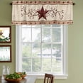 thumbnail image 3 of Red Texas Star Rustic Curtain Valances for Windows, Kitchen Valance Window Treatments Panel 2 Pack, Farmhouse Berry Brown Wooden Rod Pocket Short Curtains for Bathroom Bedroom 42 x 18 Inch, 3 of 8