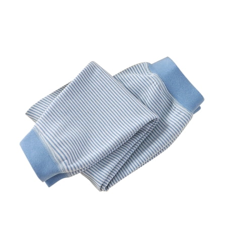 Lenpel Thermal Pants for Girls Toddlers Cotton Elastic Waist Striped Thick Warm Long Johns Kids Base Layer Bottoms(Blue 9-10 Years)