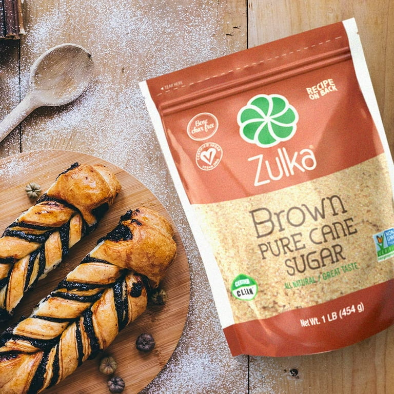 ●BROWN SUGA Zulka Brown Pure Cane Sugar, 1 LB, All Natural, Unrefined