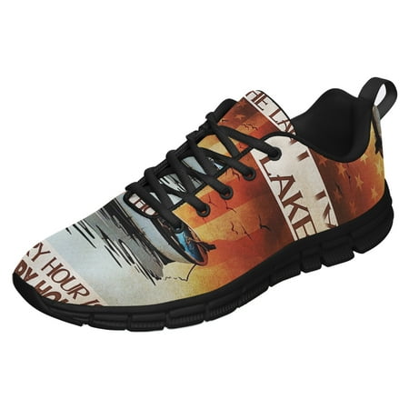 

At The Lake Every Hour Is Happy Hour Running Shoes Sneakers Mesh Black Size 9