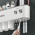 thumbnail image 4 of Soporte de adsorción magnética para cepillo de dientes, dispensador de pasta de dientes Automático Doble montado en la pared, estante, accesorios de baño, 4 of 4