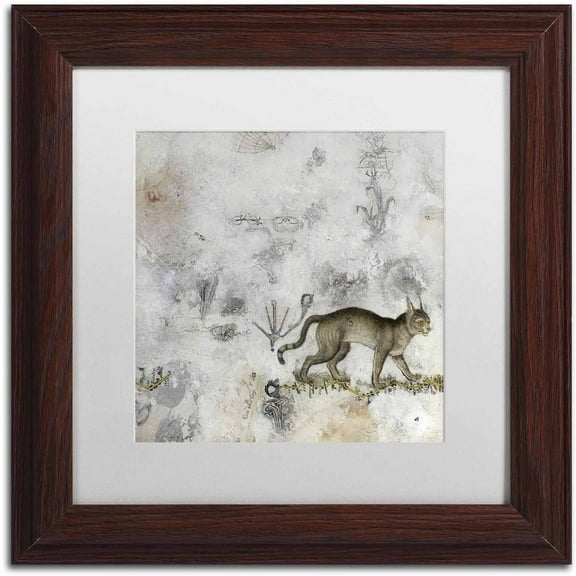 Trademark Fine Art 'Lynx' Canvas Art by Nick Bantock, White Matte, Wood Frame
