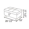 thumbnail image 3 of 28.5 in. W Teal Blue Flannel Polyester Blend Rectangle Ottoman with Storage, 3 of 5