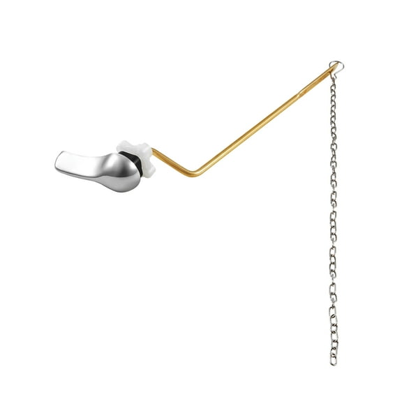 KFFKFF Universal Side-Mount Toilet Handle Kit with Chrome Finish, Includes Stainless Steel Flapper Chain, Compatible with Various Toilet Tanks