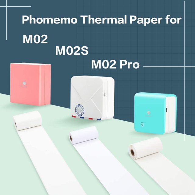 Phomemo White Self-Adhesive Thermal Paper, Glossy Printable Sticker Paper for Phomemo Portable Bluetooth Pocket Mobile