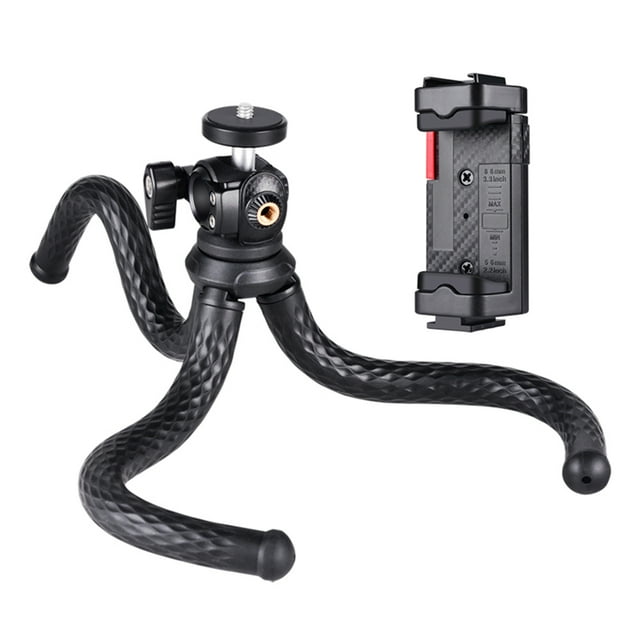 yeacher Tabletop Octopus Tripod Stand Phone Tripod Flexible Camera Tripod with 1/4 Inch Screw & Phone Holder 1.5kg Load Capacity for Smartphone Camera Vlog Selfie Live Streaming