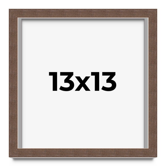 13x13 Shadow Box Frame Brown | 1.125 inches Deep Real Wood Rustic Shadowbox Display Frame | UV
