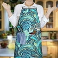 thumbnail image 6 of Blue Paisley and Floral Pattern Apron-Garden Aprons for Women with Pockets-Cotton Linen Waterproof Kitchen Cooking Gardening Aprons Adjustable for Kitchen,Cooking,BBQ and Salon 33x27 Inch, 6 of 7