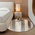 thumbnail image 3 of Brown Grey Round Area Rug 7 FT,Non Slip Living Room Area Carpet,Abstract Neutral Textured Modern Minimalist Washable Soft Circular Rug Non-Shedding Floor Carpet for Bedside Office Play Room Classroom, 3 of 9
