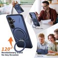 thumbnail image 2 of For Samsung Galaxy A25 5G Phone Case,With 360°Rotatable Contractile Ring Kickstand,Compatible with Mag-safe,Heavy Duty Protection,Rugged Shockproof Anti-Scratch Durable Phone Case,Blue, 2 of 6