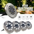 thumbnail image 4 of Solar Ground Lights,8 LED Disk Lights Solar Powered Waterproof Garden Pathway Outdoor in-Ground Lights with Light Sensor (Bright White 4 Packs), 4 of 7