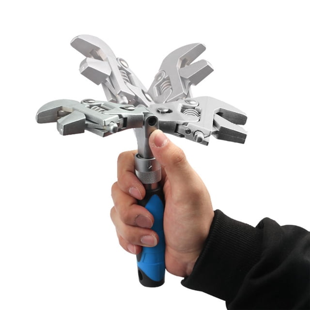 Llave de trinquete Llave de trinquete en "Herramienta de bricolaje Llave de trinquete ajustable antideslizante Llave dinamométrica Cola Llave ajustable