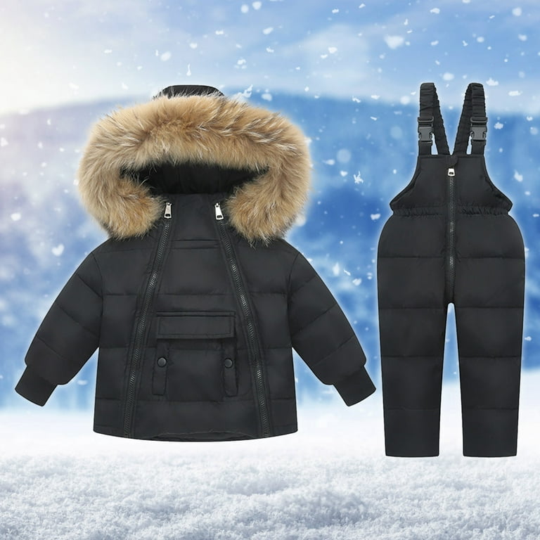Girl Winter Clothes Jacket Set, Children Winter Suit Girl