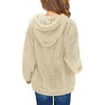 thumbnail image 4 of EnJoCho Girls Fuzzy Fleec𝖾 Pullover Hoodies Sweatshirt Casual Loose Outwear Coat Pockets 4-15 Years Winter Warm Sher𝗉a Top Hooded Jacket Kidswear Apparel, 4 of 8