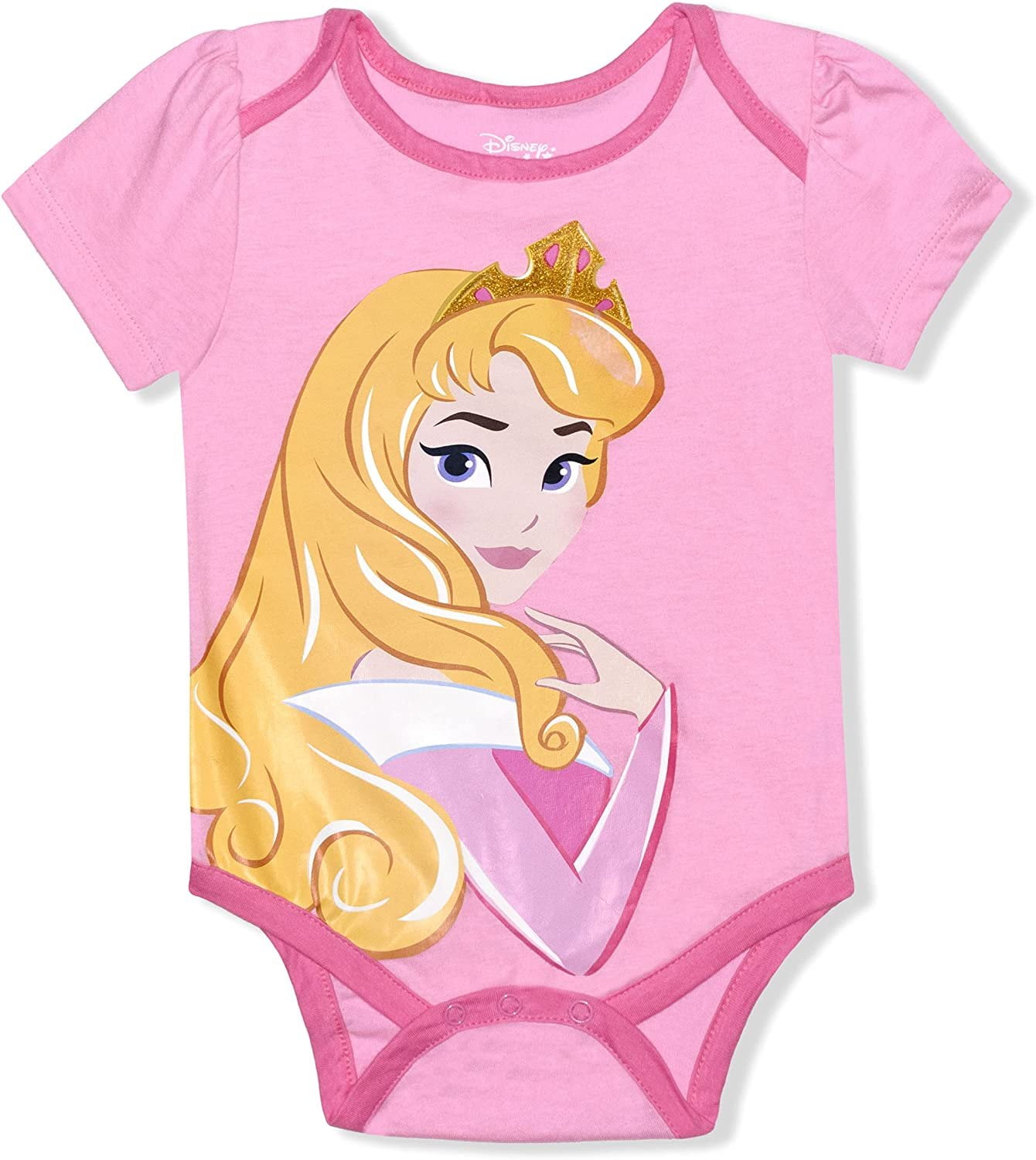 Disney Princess Aurora, Cinderella and Belle Girls 3 Piece 2 Creepers and  Jogger Set, Newborn 