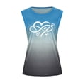 thumbnail image 3 of Womens Loose Gradient Love Print V-Neck Sleeveless Tank Tops, 3 of 3