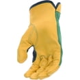 thumbnail image 3 of John Deere Work Gloves, Top Grain Deerskin Leather Gloves with Spandex Back, Green/Gold, 2XL, 3 of 9