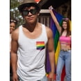 thumbnail image 5 of Men's Pride Tank Top - Rainbow Flag Pocket Design - LGBTQ Supportive Apparel - Comfortable Cotton-Polyester Blend Singlet - XX-Large White, 5 of 6