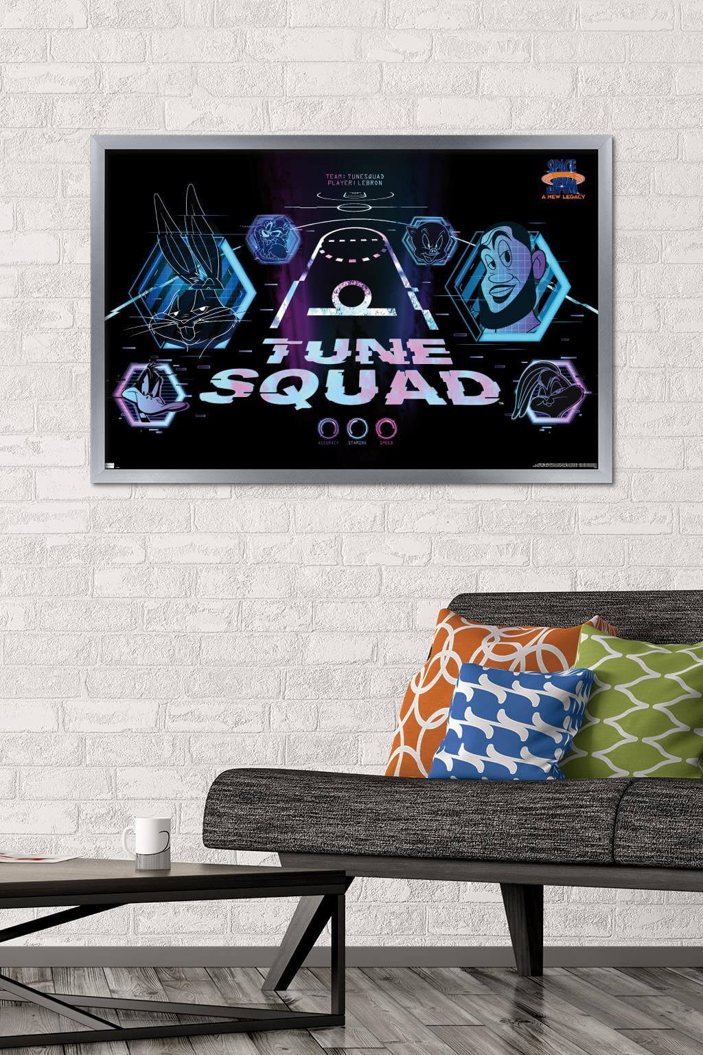 Space Jam: A New Legacy - Half Court Wall Poster, 22.375" x 34", Framed