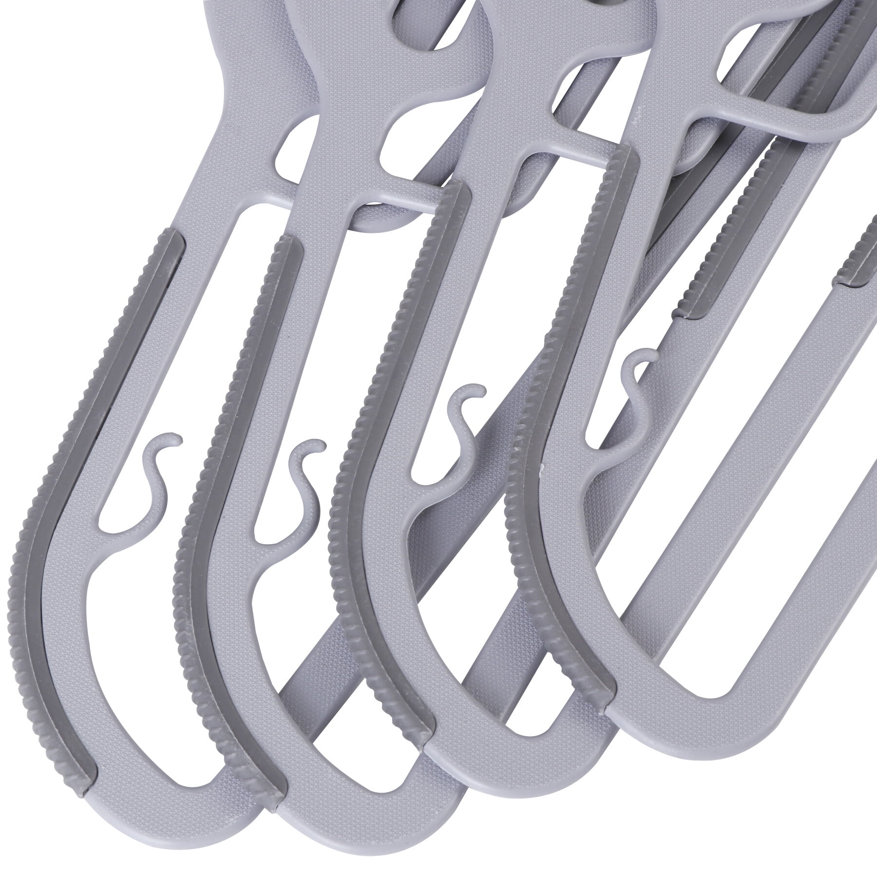 HomGarden 50 Pack Plastic Hangers Non-Slip Adult Clothes Hanger S-Shaped 360° Swivel Gray