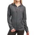 thumbnail image 3 of Women's Zip Up Cotton Light Hoodie Jacket (L, Charcoal), 3 of 4