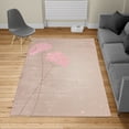 thumbnail image 2 of Allium Flower Turkish Area Rug, Floral Design with Swirl Lines Falling Leaves Autumn Inspired, Soft Carpet for Living Room Decor with Distressed Look, 6.6' X 9.6', Cocoa Blush, by Ambesonne, 2 of 4
