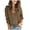 Brown, variant on Cardigan Sweaters for Women Long Sleeve Crochet Knit Tops V-Neck Button Down Loose Fit Sweater Coat Outwear Blue M