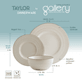 thumbnail image 6 of Tabletops Gallery Taylor 12 Piece Embossed Stoneware Dinnerware Set, Cream White (Service for 4), 6 of 9