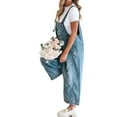 thumbnail image 3 of Sleeveless Women Denim Overalls Casual Straight Leg Jeans Jumpsuit, 3 of 5
