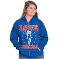 thumbnail image 3 of Betty Boop Cartoon Love The USA Women Plus Size Zipper Hoodie Brisco Brands 4X, 3 of 5