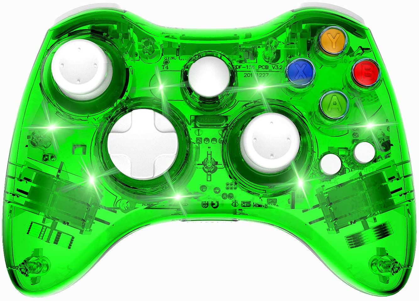 YOYOL Wireless Controller Gamepad,with seven blinking LEDs,asymmetrical