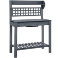 thumbnail image 2 of Olurrisa Wooden Workstation,Outdoor Potting Bench Table,with Sliding Tabletop,Storage Shelf and Dry Sink,for Greenhouse,Garden,Patio, 2 of 7