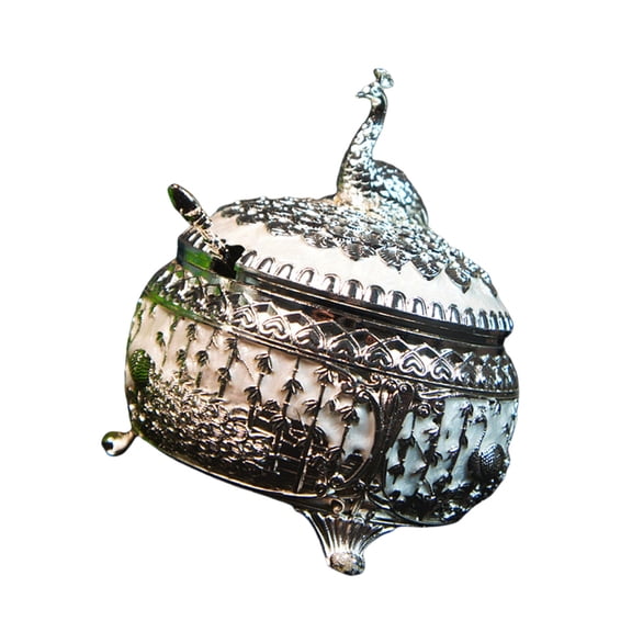 Elegant Peacocks Metal Sugar Cup Alloy Bowl for Kitchen and Home Decoration