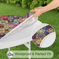 thumbnail image 5 of Boho Chic Round Tablecloth with Stretch Elastic Edge, Floral Pattern Cover for 38-42 Inch Tables, Decorative Dining Room Kitchen Decor, 5 of 7