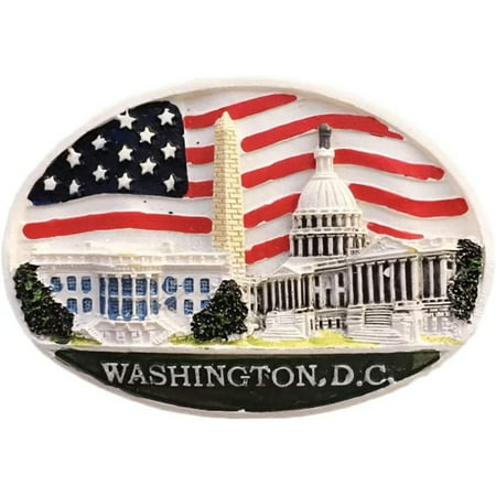 

Washington D.C. USA 3D Oval Flag Refrigerator Magnet Souvenirs Handmade Resin Magnetic Stickers Home Kitchen Decoration Washington Fridge Magnet Collection Gift
