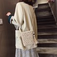 thumbnail image 4 of Bolsos de hombro con borlas de color sólido Bolsos de mensajero tejidos para mujer (Beige) Likrtyny multifunción de oficina, 4 of 9