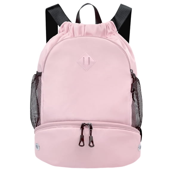 Mochila de Cuerda RHDZO para Gimnasio con Compartimiento para Zapatos Rosa