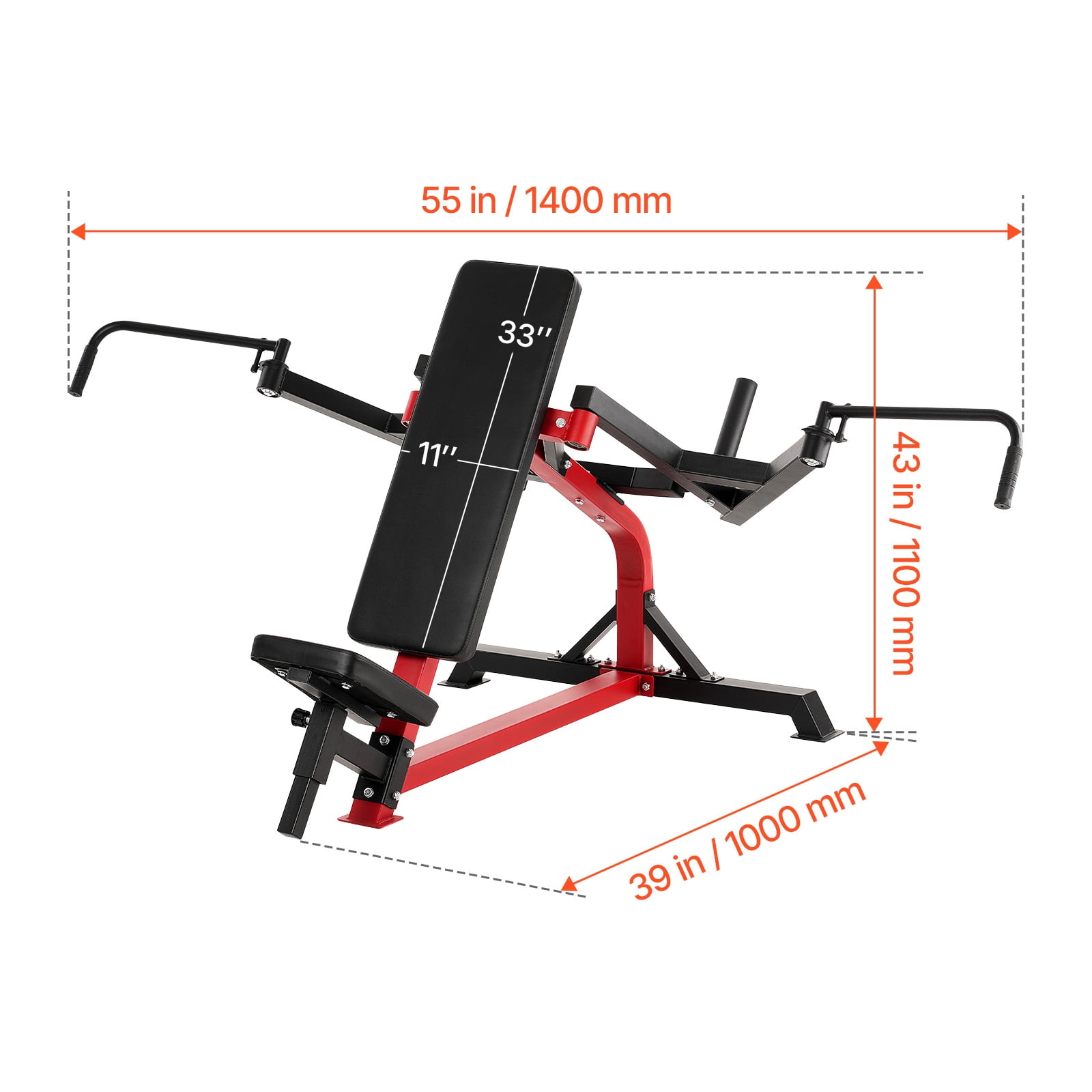 KFFKFF Angled Chest Press and Back Fly Apparatus, 450 LBS Capacity Chest Gear, Modifiable Workout Chest Seat Kit, Domestic Exercise Equipment for Upper Body Power Conditioning Machine