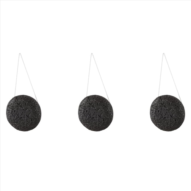 3X Almohadilla de Esponja de Konnyaku Fibra de Gelatina para Maquillaje para Limpieza de Cara Soplo de Esponja Exfoliante - Negro
